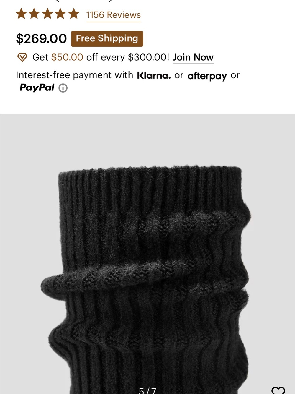 Vivaia Eduarda Knee-High Knit Platform Heeled Boots in Black size 8 - Picture 6 of 7